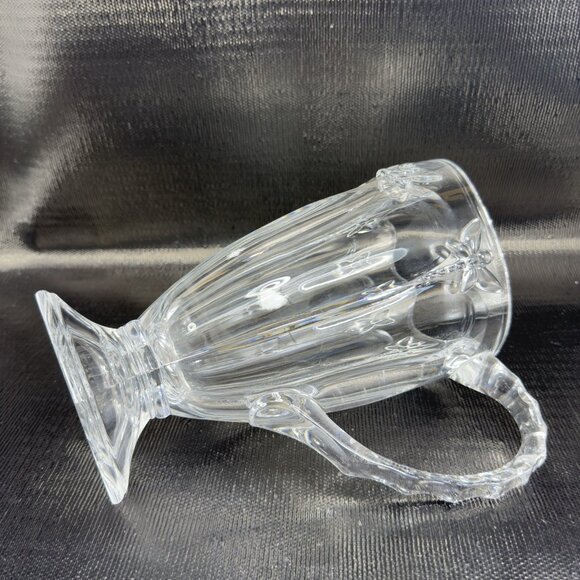 Vintage Clear Thick Heavy Glass Crystal Pitcher Jug Butterfly Dragonfly Pattern - Picture 11 of 14